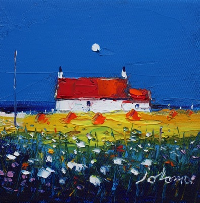 Red roof and haystacks Isle of Tiree 6x6